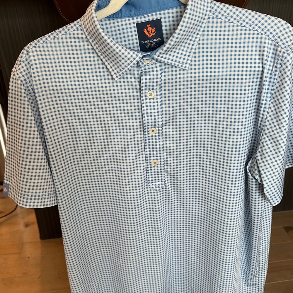 Donald ross sport gingham check polo size small